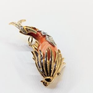Vintage Koi Fish Brooch Pendant